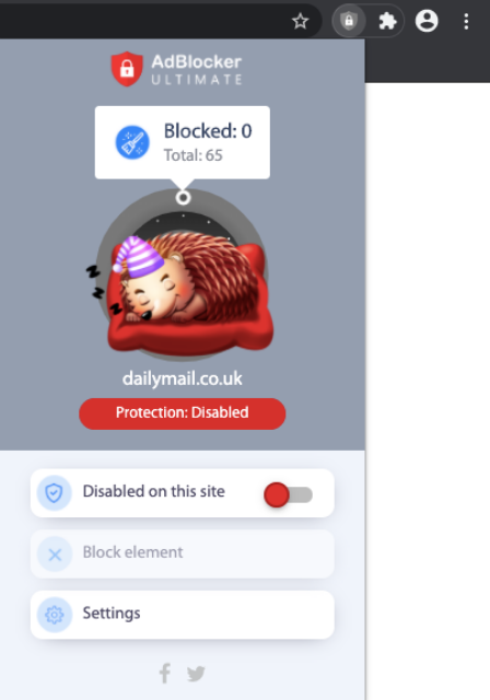 ad blocker ultimate disabled